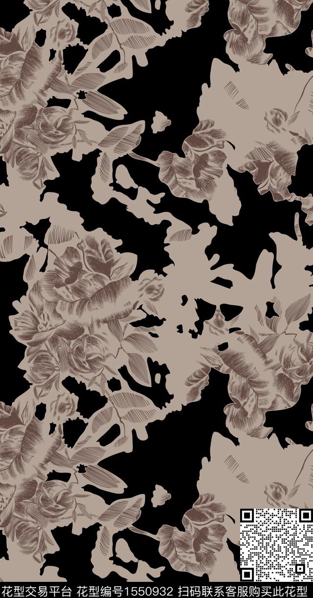 05.jpg - 1550932 - 花卉 剪影 黑底 - 数码印花花型 － 女装花型设计 － 瓦栏