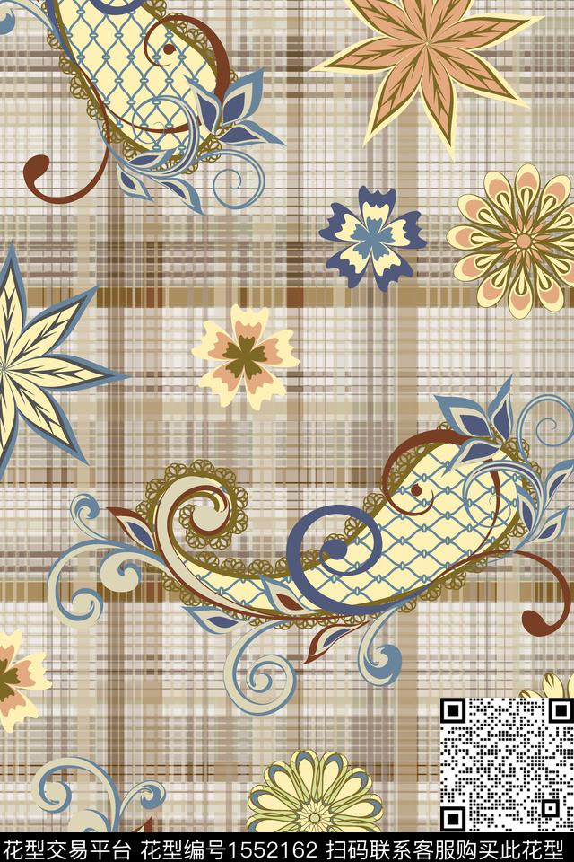 Z14455.jpg - 1552162 - 底纹 佩斯利 民族风 - 数码印花花型 － 女装花型设计 － 瓦栏