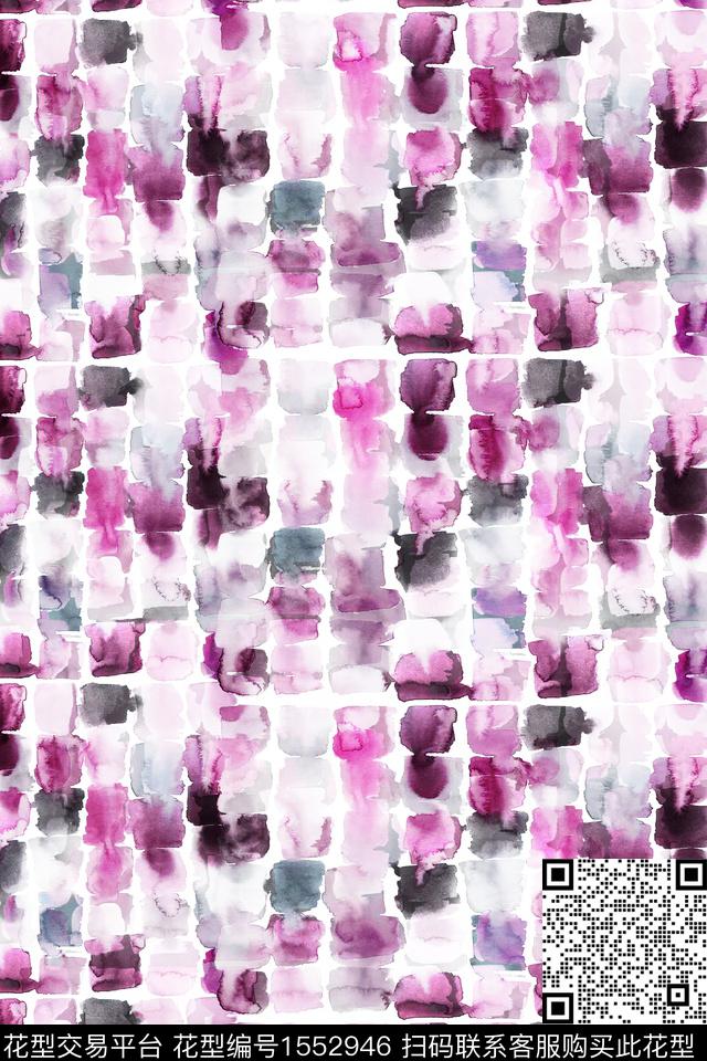 XZ5127.jpg - 1552946 - 水彩 抽象 格子 - 数码印花花型 － 女装花型设计 － 瓦栏