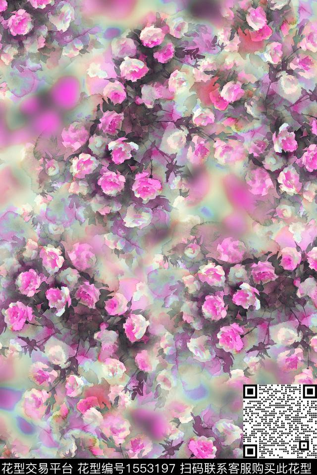LY06-2.jpg - 1553197 - 烂花花型 水彩 花卉 - 数码印花花型 － 女装花型设计 － 瓦栏