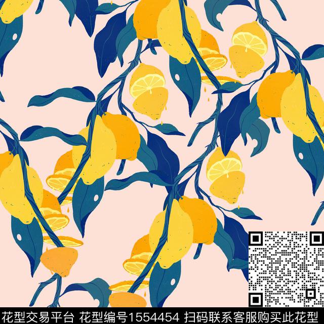 R2306033.jpg - 1554454 - 水果 柠檬 2024春夏 - 数码印花花型 － 女装花型设计 － 瓦栏