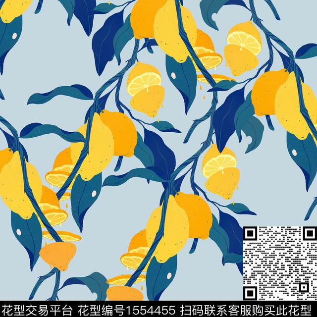 R2306033A.jpg - 1554455 - 水果 柠檬 2024春夏 - 数码印花花型 － 女装花型设计 － 瓦栏