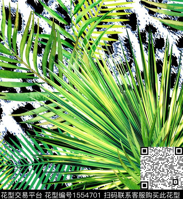 R1902115A.jpg - 1554701 - 大牌风 豹纹 棕榈树 - 数码印花花型 － 女装花型设计 － 瓦栏