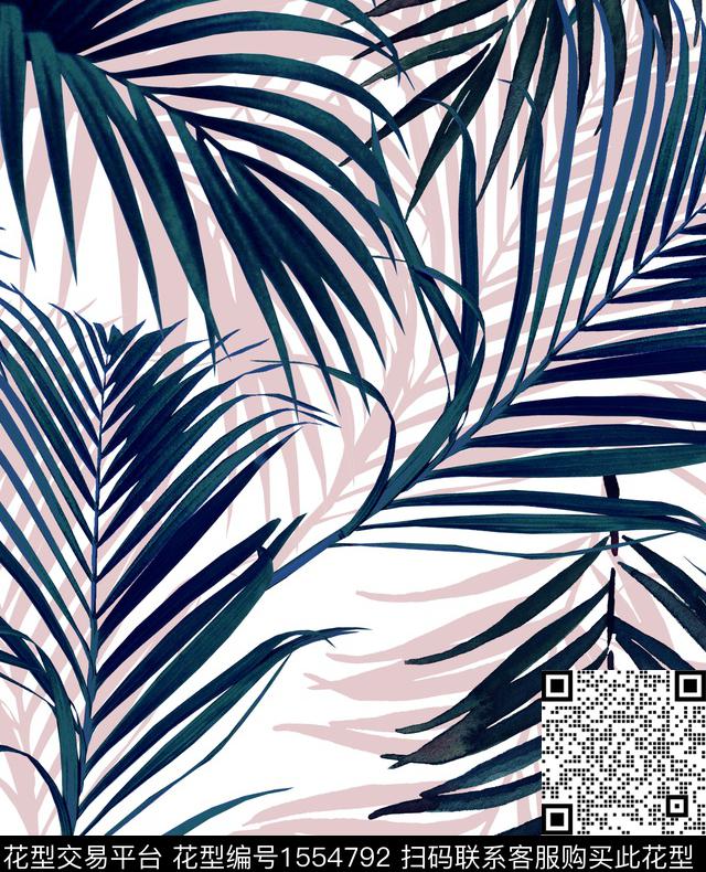 R1903011.jpg - 1554792 - 棕榈树 热带花型 2024男装印花 - 数码印花花型 － 男装花型设计 － 瓦栏