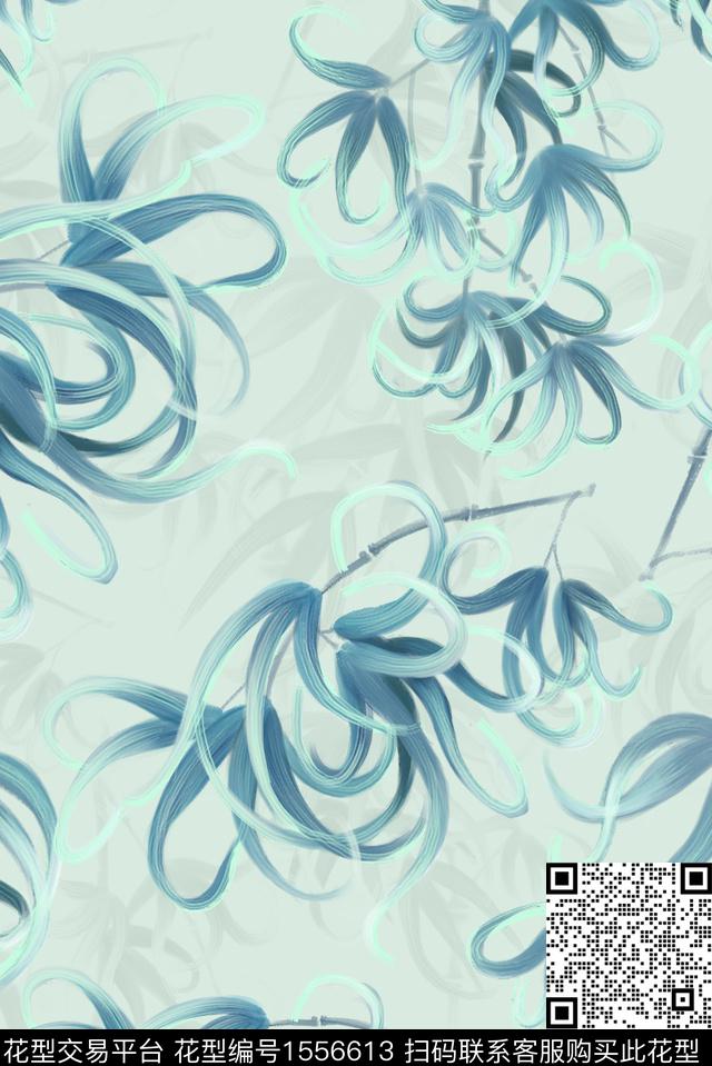 国风  竹.jpg - 1556613 - 艺术 竹子 国风 - 数码印花花型 － 女装花型设计 － 瓦栏