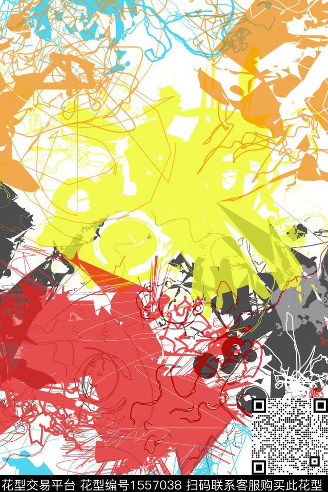 线条-2.jpg - 1557038 - 抽象 线条 涂鸦 - 数码印花花型 － 女装花型设计 － 瓦栏
