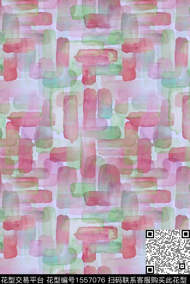 方块几何抽象.jpg - 1557076 - 抽象 水彩 条纹 - 数码印花花型 － 女装花型设计 － 瓦栏