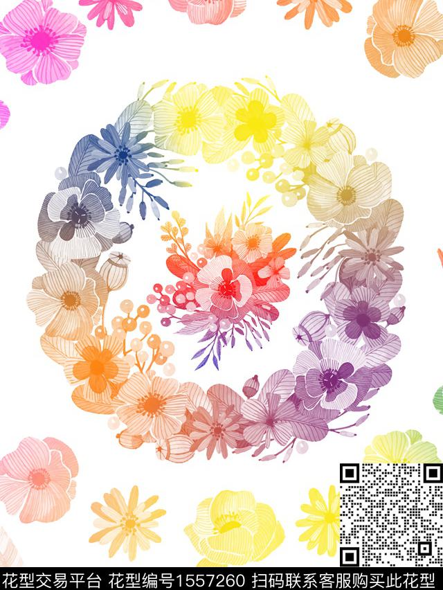 羽毛花.jpg - 1557260 - 定位 羽毛 花卉 - 数码印花花型 － 女装花型设计 － 瓦栏