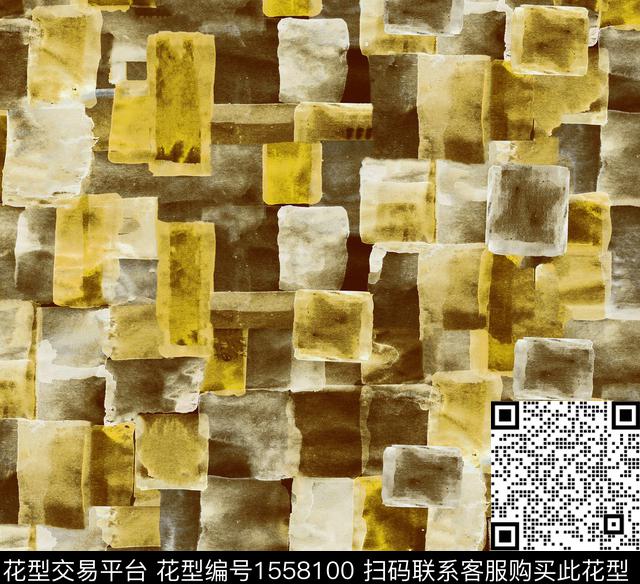 AM16N102 pattern brown.jpg - 1558100 - 水彩 几何 格子 - 数码印花花型 － 女装花型设计 － 瓦栏