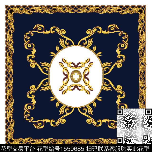 200.jpg - 1559685 - 男装 民族风 丝巾 - 传统印花花型 － 方巾花型设计 － 瓦栏