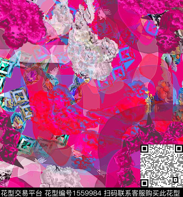 0600606.jpg - 1559984 - 混合拼接 几何 抽象 - 数码印花花型 － 女装花型设计 － 瓦栏