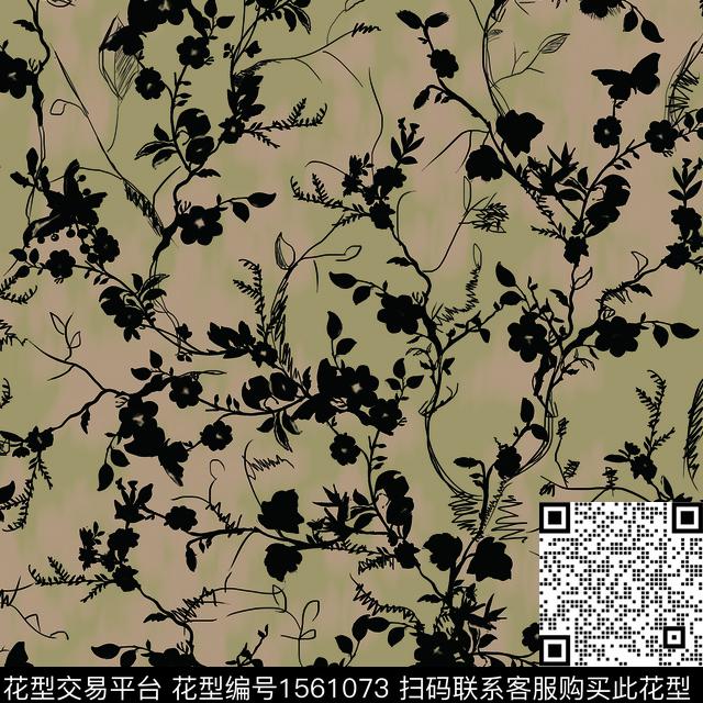 叶子拼接.jpg - 1561073 - 蝴蝶 底纹 花卉 - 数码印花花型 － 女装花型设计 － 瓦栏