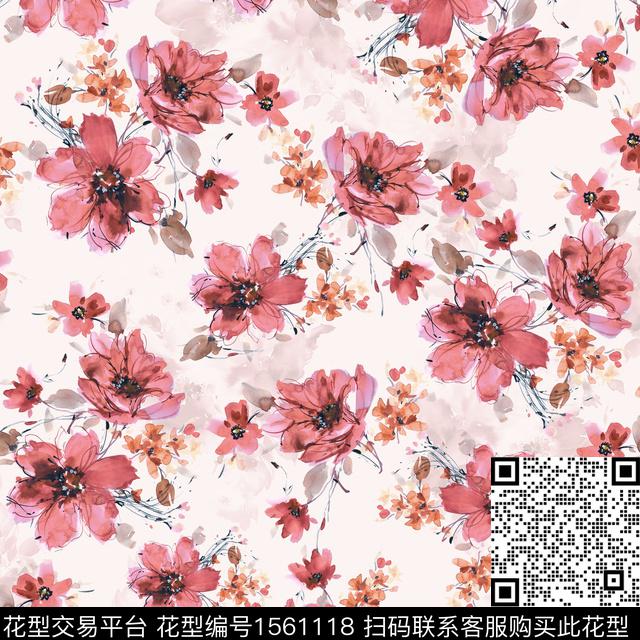 TT23.jpg - 1561118 - 花卉 水彩 小碎花 - 数码印花花型 － 女装花型设计 － 瓦栏