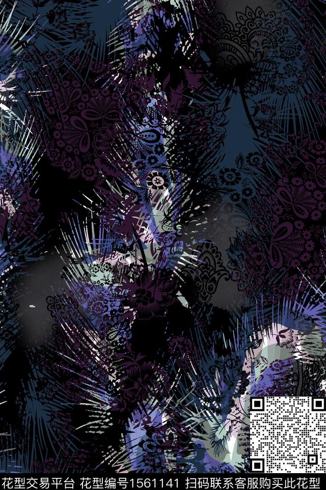 Orst_zz2100G.jpg - 1561141 - 抽象 民族花纹 中老年 - 数码印花花型 － 女装花型设计 － 瓦栏