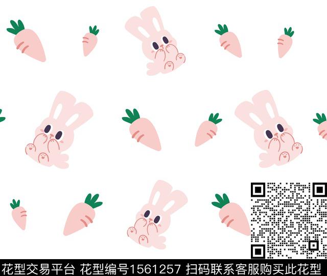 57.jpg - 1561257 - 卡通 兔子 胡萝卜 - 数码印花花型 － 童装花型设计 － 瓦栏