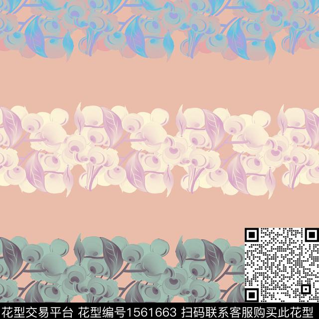 11961.jpg - 1561663 - 混合拼接 绿植树叶 樱桃 - 数码印花花型 － 女装花型设计 － 瓦栏