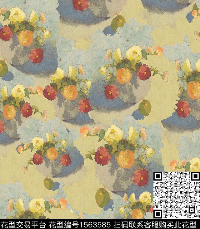 0308.jpg - 1563585 - 油画 花卉 底纹 - 数码印花花型 － 女装花型设计 － 瓦栏