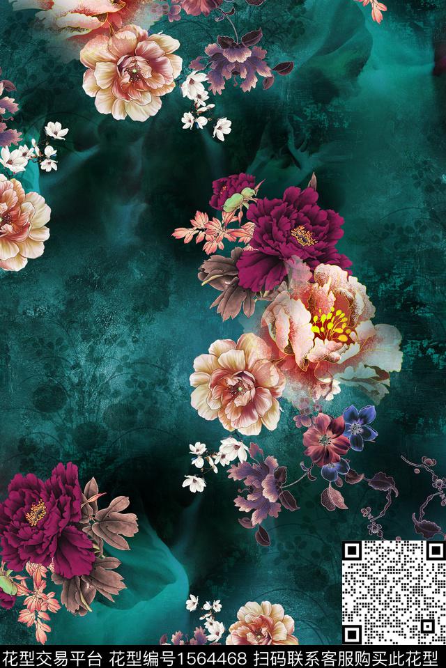 3-z7750-Y.jpg - 1564468 - 牡丹 底纹 花卉 - 数码印花花型 － 女装花型设计 － 瓦栏