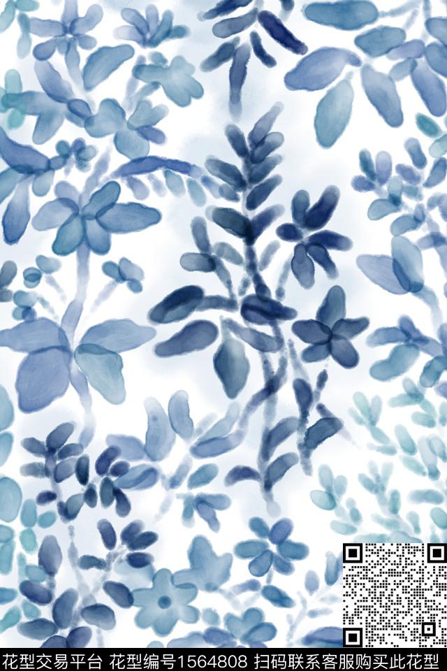 W2014032401 14.jpg - 1564808 - 植物 抽象花卉 水彩 - 数码印花花型 － 女装花型设计 － 瓦栏