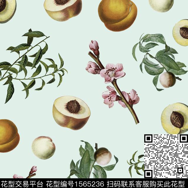 方巾1.jpg - 1565236 - 水果 夏日 方巾 - 数码印花花型 － 方巾花型设计 － 瓦栏