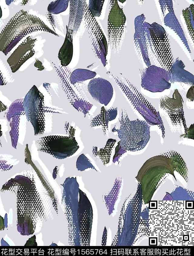 MOGU 02油画笔触原始文档.jpg - 1565764 - 创意 抽象 油画 - 数码印花花型 － 女装花型设计 － 瓦栏