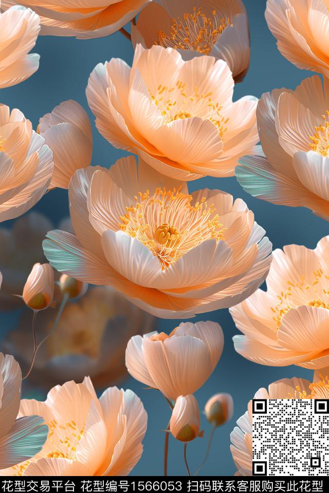 0.jpg - 1566053 - 花卉 大花 立体 - 数码印花花型 － 女装花型设计 － 瓦栏