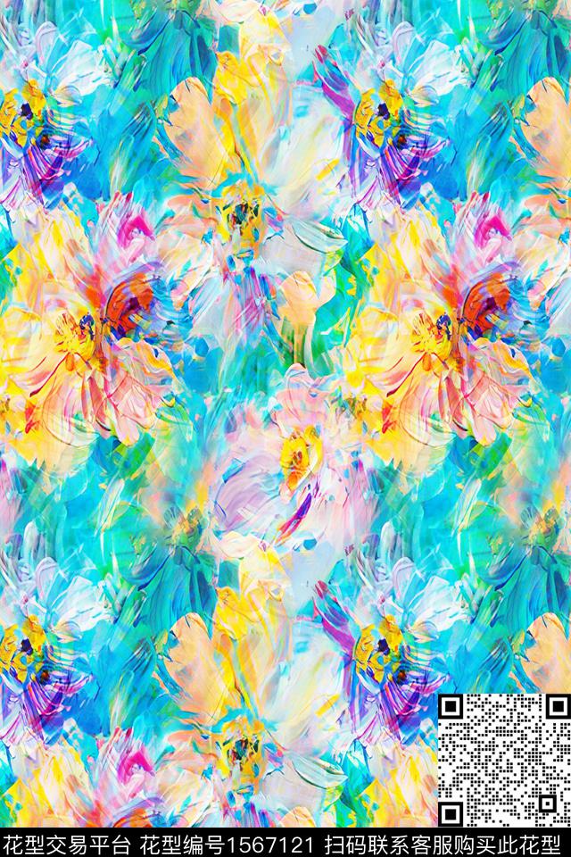 xz5452.jpg - 1567121 - 抽象 花卉 油画 - 数码印花花型 － 女装花型设计 － 瓦栏