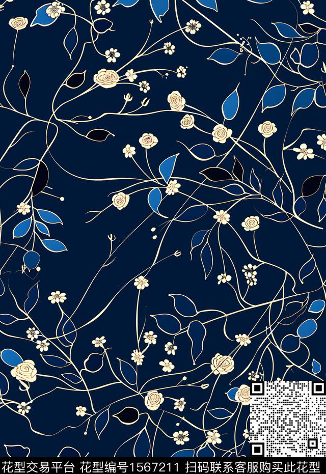 6.jpg - 1567211 - 线条花卉 树枝 - 数码印花花型 － 女装花型设计 － 瓦栏