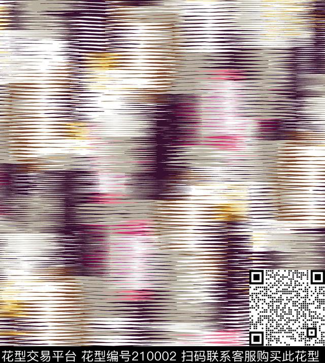 几何 撇丝 锯齿 彩色 - 210002 - 方块 - 传统印花花型 － 女装花型设计 － 瓦栏