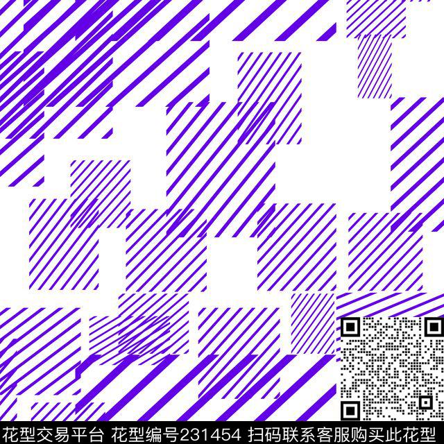 yysj-斜纹乱方2 - 231454 -  - 传统印花花型 － 床品花型设计 － 瓦栏
