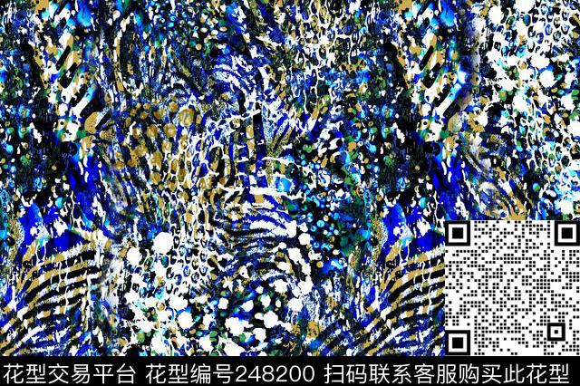数码圆点动物纹 - 248200 - 佛那个无闻 彩色动物纹 豹纹 - 数码印花花型 － 女装花型设计 － 瓦栏