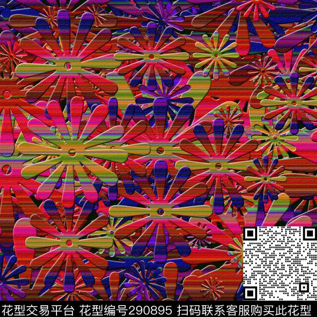 民族风1 - 290895 -  - 数码印花花型 － 女装花型设计 － 瓦栏