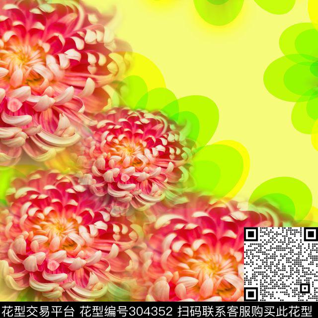 花语漫漫恋芳年副本 - 304352 -  - 数码印花花型 － 女装花型设计 － 瓦栏