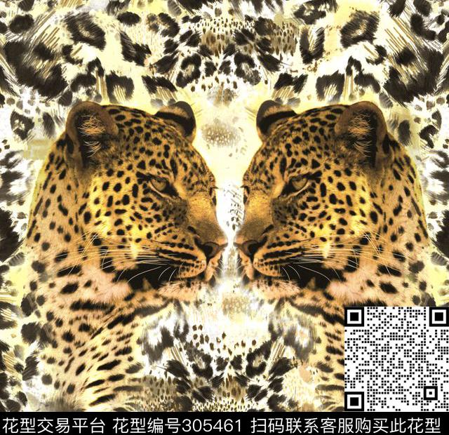 豹 - 305461 - 豹子 豹纹 简约 - 数码印花花型 － 女装花型设计 － 瓦栏