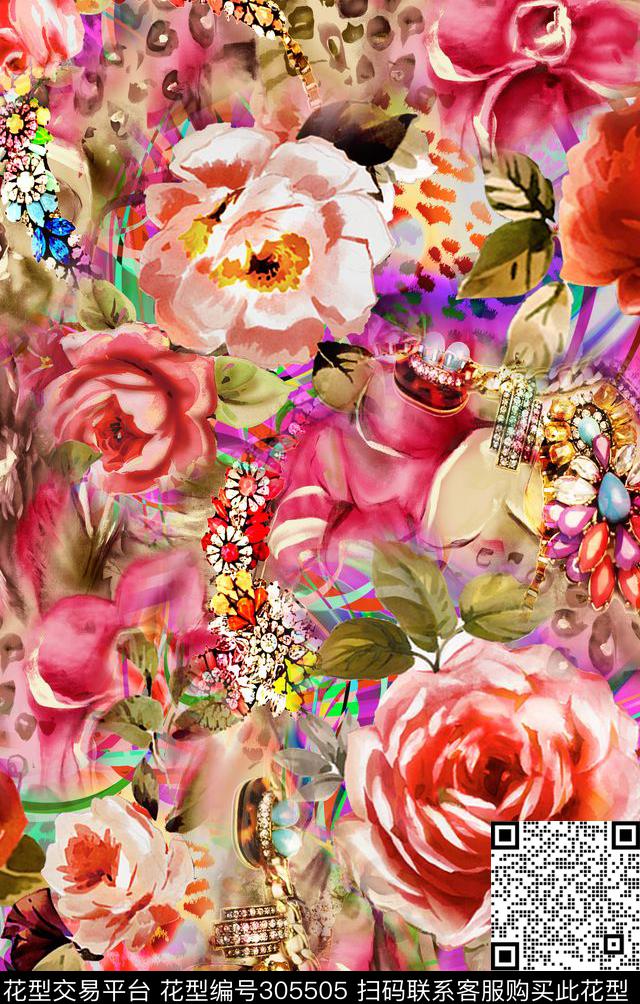 JF14050.jpg - 305505 - 花卉 - 数码印花花型 － 女装花型设计 － 瓦栏