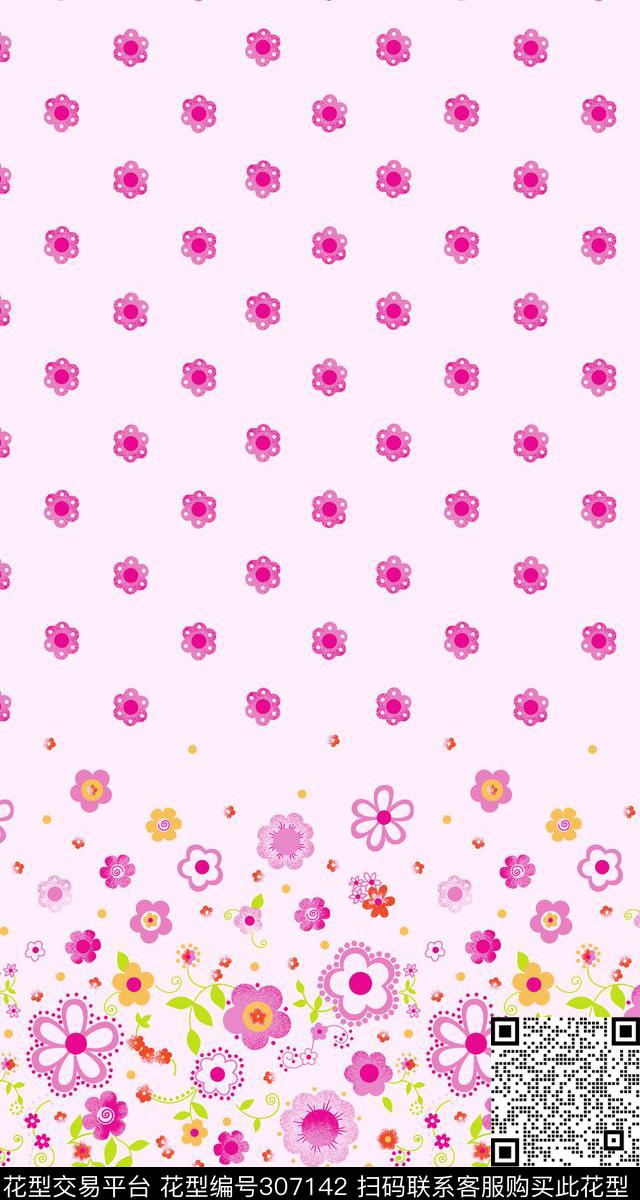 花 - 307142 - 花卉 - 传统印花花型 － 女装花型设计 － 瓦栏