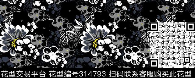 灰调子沙发 - 314793 -  - 传统印花花型 － 女装花型设计 － 瓦栏