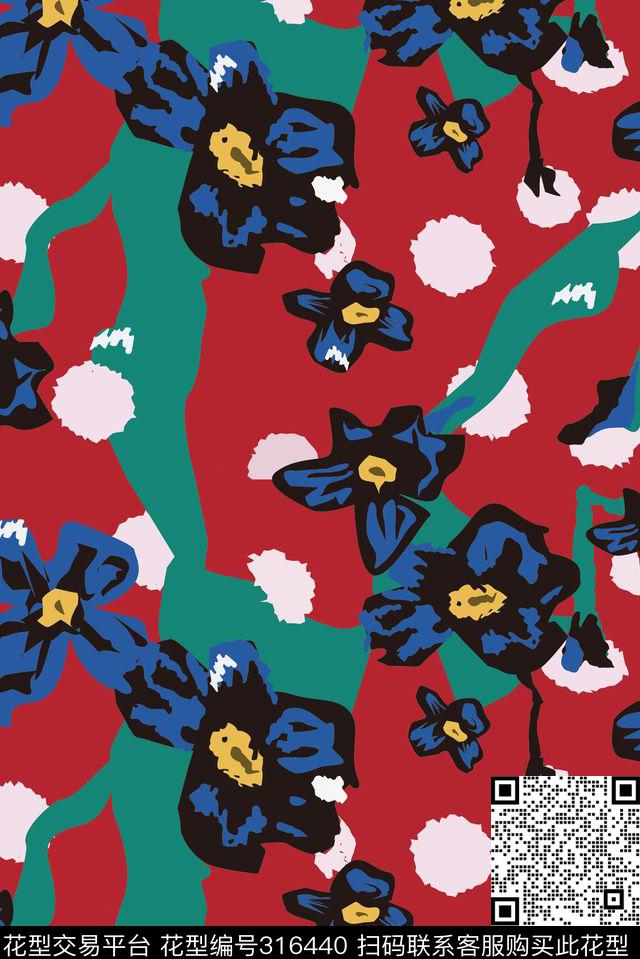 印象植物花卉-9.jpg - 316440 - 花卉图案 - 传统印花花型 － 女装花型设计 － 瓦栏
