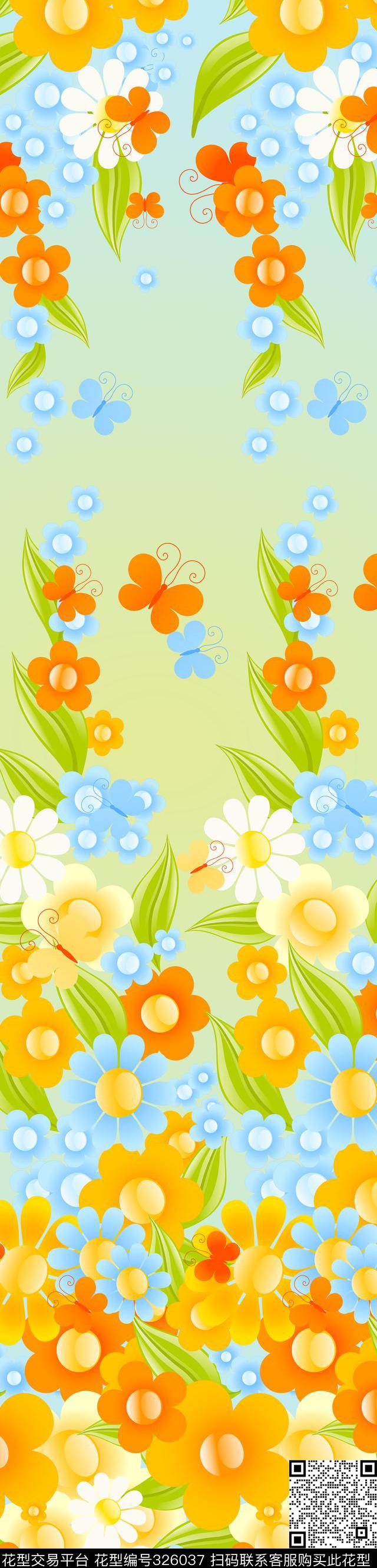 金灿灿的太阳花Yp0060.jpg - 326037 - 家纺 - 传统印花花型 － 床品花型设计 － 瓦栏