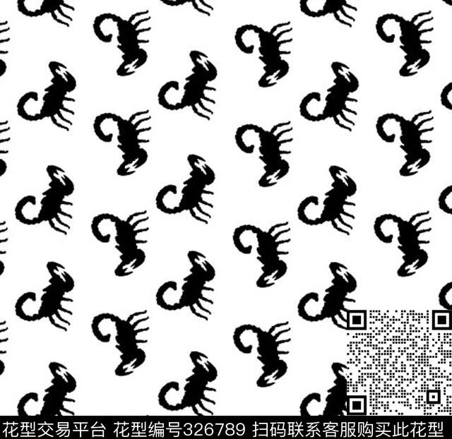 蝎子.tif - 326789 -  - 印花花型 － 女装花型设计 － 瓦栏