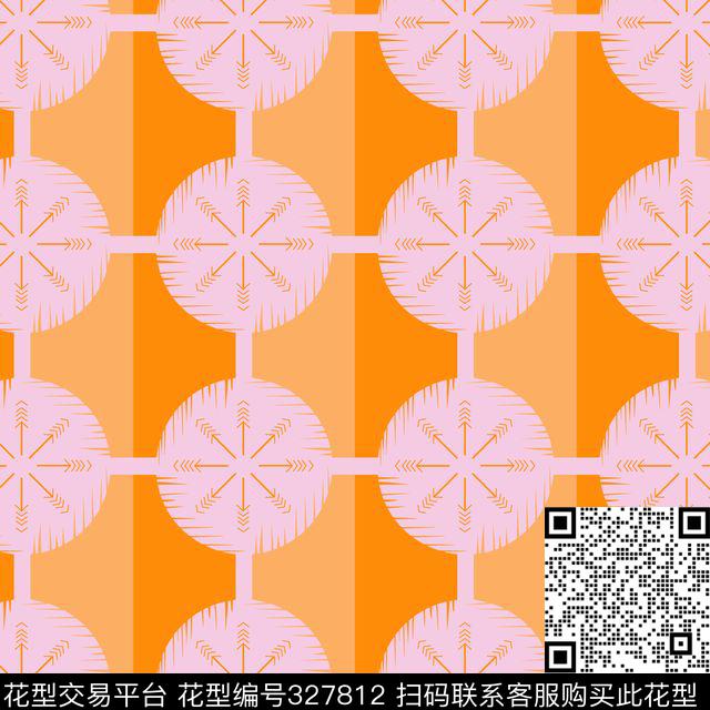 meiko出品圆方半边浅色.tif - 327812 -  - 传统印花花型 － 床品花型设计 － 瓦栏