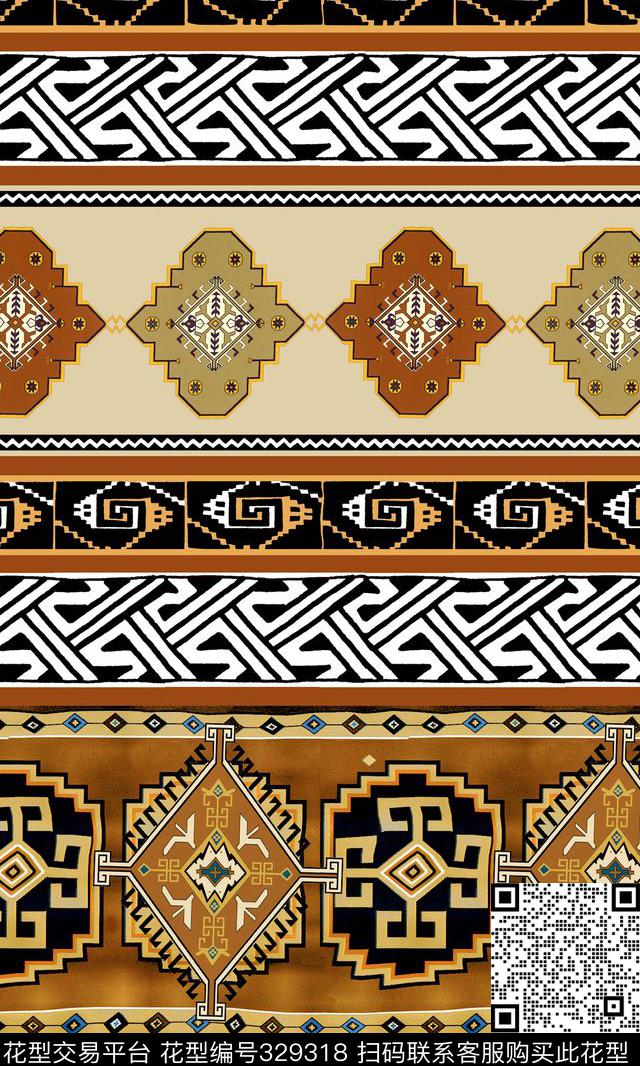 JDZ5005.jpg - 329318 - 民族 民族 几何 条纹 - 传统印花花型 － 女装花型设计 － 瓦栏