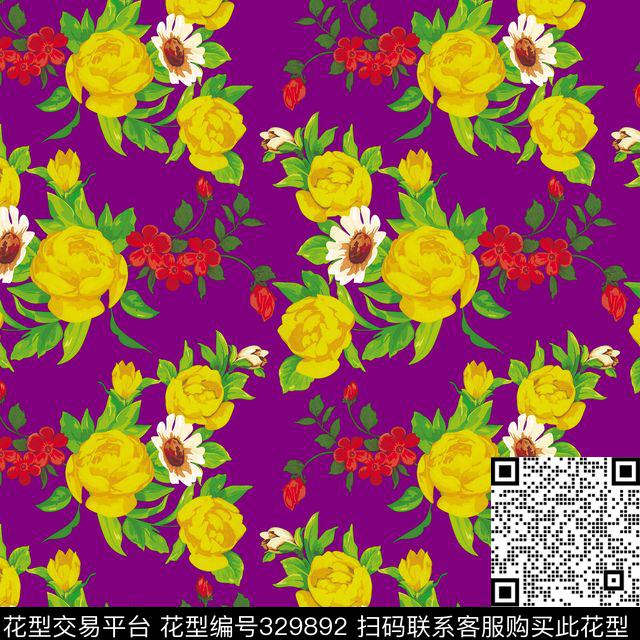 红花绿叶-7.jpg - 329892 -  - 数码印花花型 － 女装花型设计 － 瓦栏