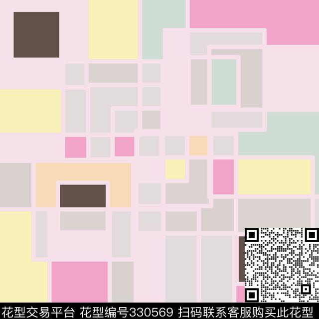 幸福的转角 - 330569 - 简约 矩形 - 数码印花花型 － 其他花型设计 － 瓦栏