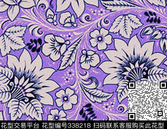 2.tif - 338218 -  - 传统印花花型 － 长巾花型设计 － 瓦栏