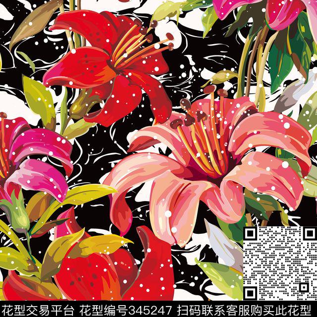 怒放的鲜花Yp0134.jpg - 345247 - 花鸟花卉 - 数码印花花型 － 女装花型设计 － 瓦栏