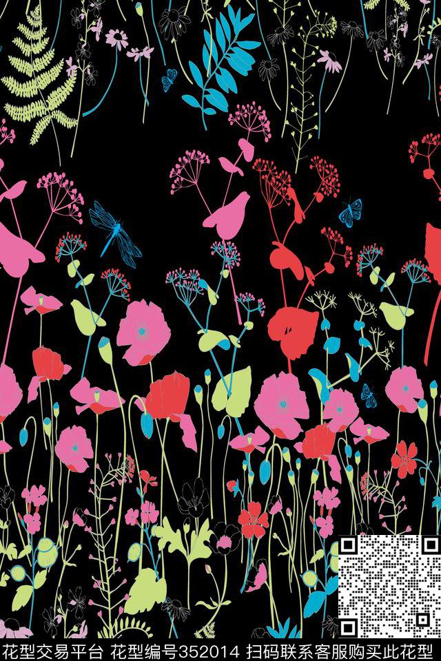 Yp0154.jpg - 352014 - 花鸟花卉 - 传统印花花型 － 女装花型设计 － 瓦栏