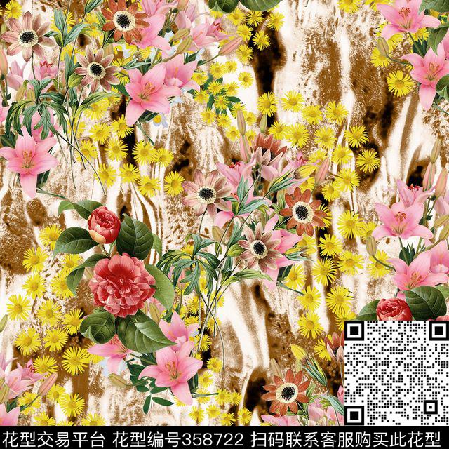 14-181-1.tif - 358722 -  - 数码印花花型 － 女装花型设计 － 瓦栏
