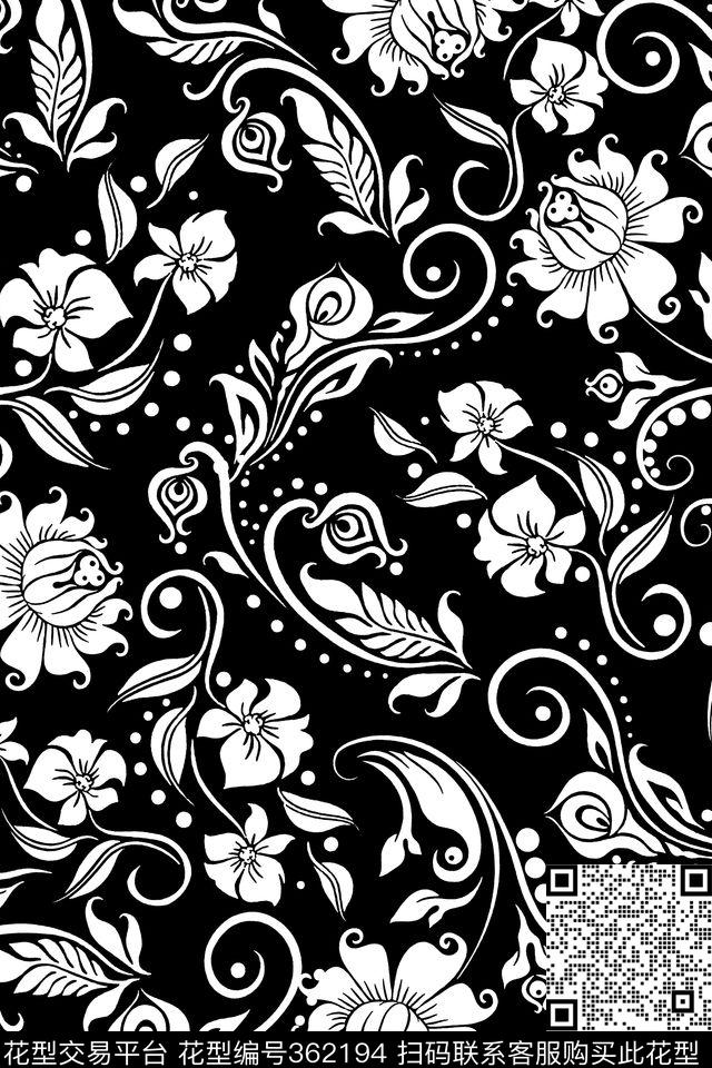 手绘欧式宫廷风古典花卉蕾丝内衣提花花型 - 362194 - 欧式宫廷风 蕾丝 提花 - 传统印花花型 － 女装花型设计 － 瓦栏