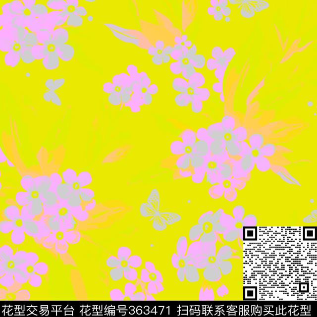 粉黄.tif - 363471 -  - 传统印花花型 － 女装花型设计 － 瓦栏